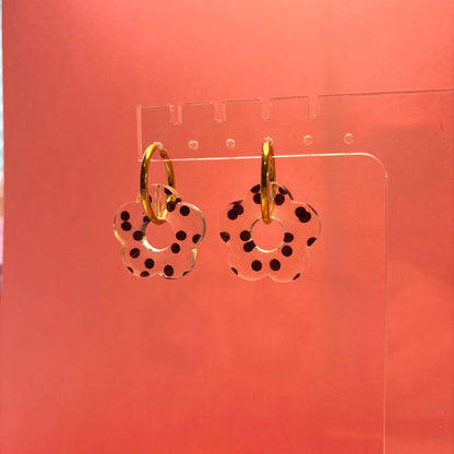 polka dot flower hoops