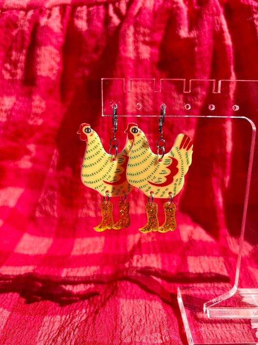 Chicken Earrings